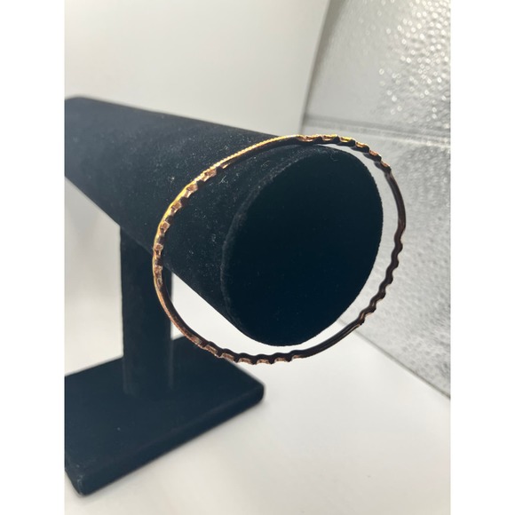 Brass Irregular Wave Pattern 2.75 Inch Long Bangle Bracelet! - Picture 9 of 13